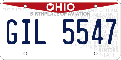 OH license plate GIL5547