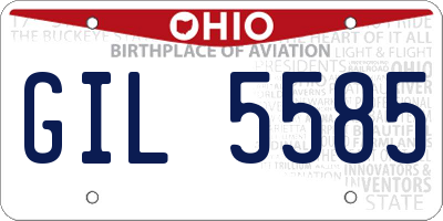 OH license plate GIL5585