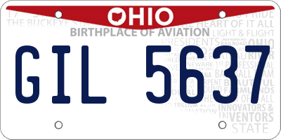 OH license plate GIL5637