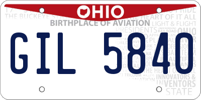 OH license plate GIL5840