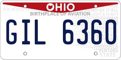 OH license plate GIL6360