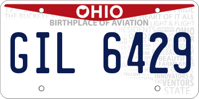 OH license plate GIL6429
