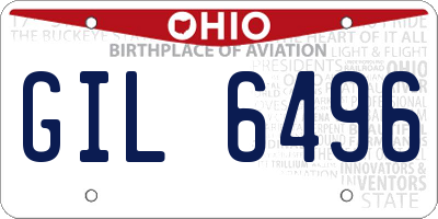 OH license plate GIL6496