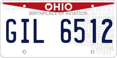 OH license plate GIL6512