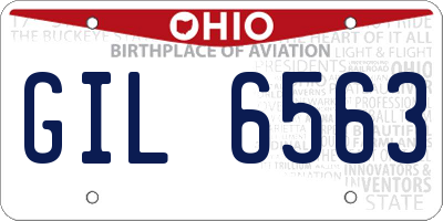 OH license plate GIL6563