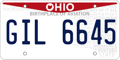 OH license plate GIL6645