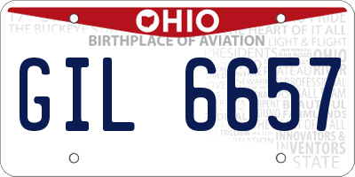 OH license plate GIL6657