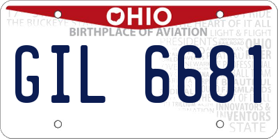 OH license plate GIL6681