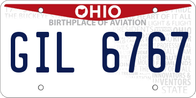 OH license plate GIL6767