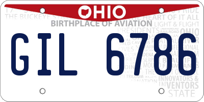 OH license plate GIL6786