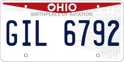 OH license plate GIL6792