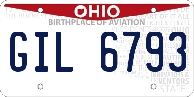 OH license plate GIL6793