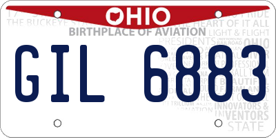 OH license plate GIL6883