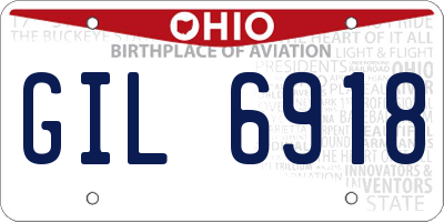 OH license plate GIL6918