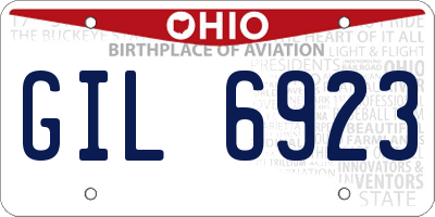OH license plate GIL6923