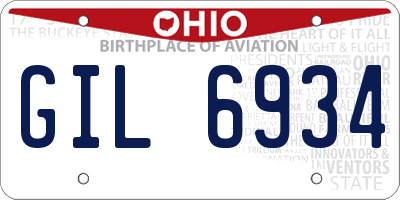 OH license plate GIL6934