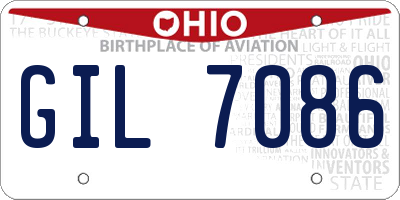 OH license plate GIL7086
