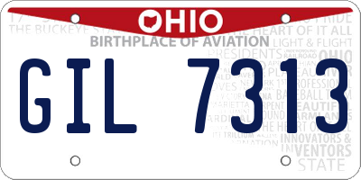 OH license plate GIL7313