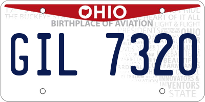 OH license plate GIL7320