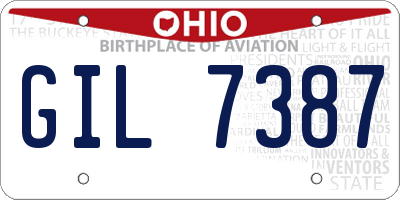 OH license plate GIL7387