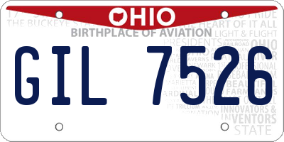OH license plate GIL7526