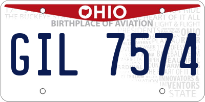 OH license plate GIL7574