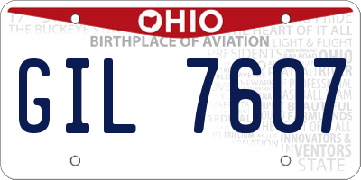 OH license plate GIL7607