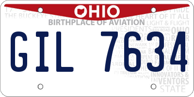 OH license plate GIL7634