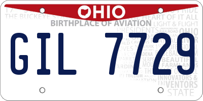 OH license plate GIL7729