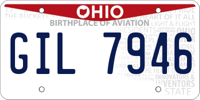 OH license plate GIL7946