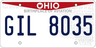 OH license plate GIL8035
