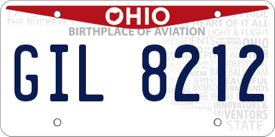 OH license plate GIL8212