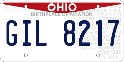 OH license plate GIL8217