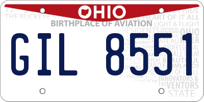 OH license plate GIL8551