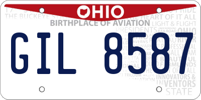 OH license plate GIL8587