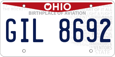 OH license plate GIL8692