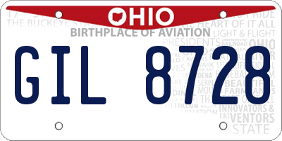 OH license plate GIL8728