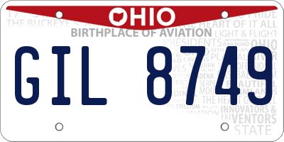 OH license plate GIL8749