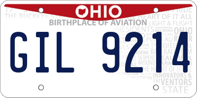 OH license plate GIL9214
