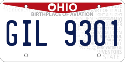 OH license plate GIL9301
