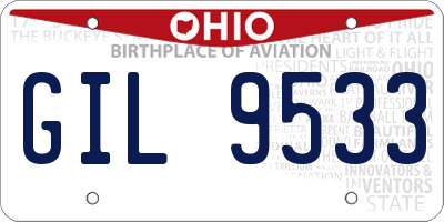 OH license plate GIL9533