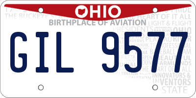 OH license plate GIL9577