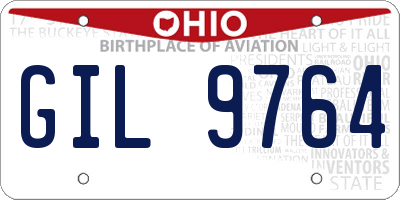 OH license plate GIL9764