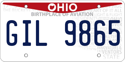 OH license plate GIL9865