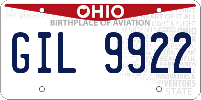 OH license plate GIL9922