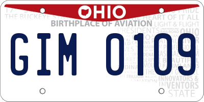 OH license plate GIM0109