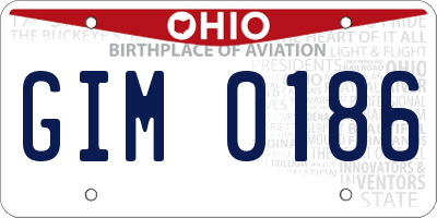 OH license plate GIM0186