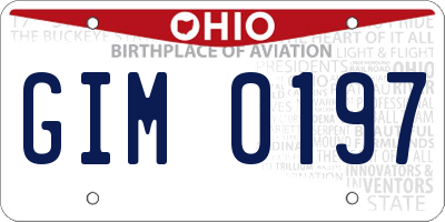 OH license plate GIM0197