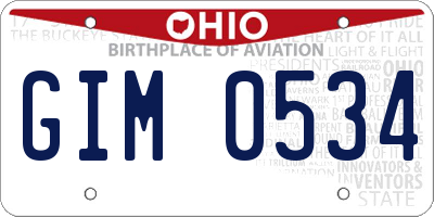 OH license plate GIM0534