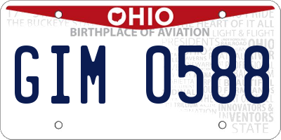 OH license plate GIM0588